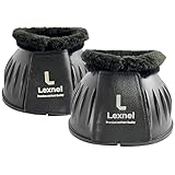 LEXNEL Botas de campana de goma, botas de campana duraderas para caballo, protección superior de la pezuña y comodidad, 1 par (negro, S)