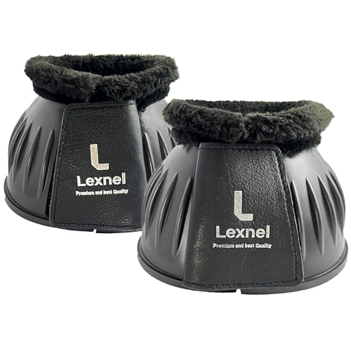 Image of Rubber Bell Boots, Durable Bell Boots for Horse - Superior Hoof Protection and Comfort 1 Pair (Black, Large)