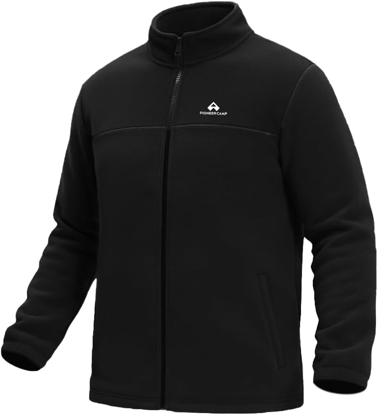 Pioneer Camp Fleece Jacket Men,Lightweight Full Zip Fleece Jacket Polar Windproof Winter Climbing Outwear Coat with Pocket