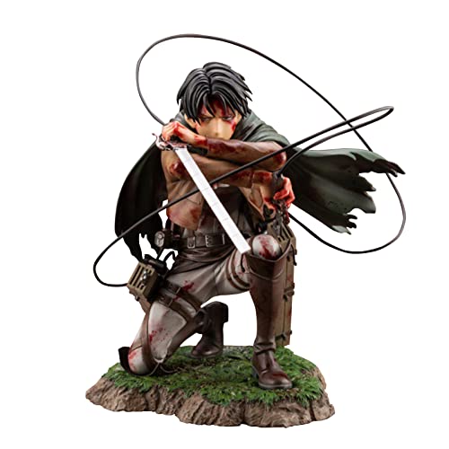 Jiumaocleu Figurine géante d'attaque Staute, Bloody Levi Capitaine - Figurine d'anime à Collectionner - Décoration de Bureau - Cadeaux pour Fans
