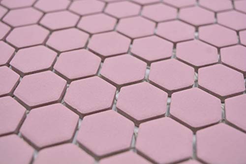 Mosaico de cerámica hexagonal, color rosa viejo R10B MOS11H-111-R10_f