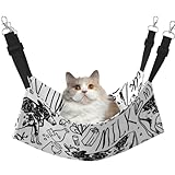 InOmak Dessiner à la main vache et lait,Hamac suspendu pour chats, lit suspendu double face pour petits chiens,L
