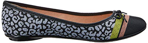 Sapatilhas Tecido Onca Listrado Resinado, Moleca, Feminino, Preto, 37