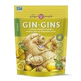 GIN GINS Lemon Ginger Chews – Natural Fresh Ginger Candy by The Ginger People – Individually Wrapped Healthy Candy – Lemon Flavor – 3 oz Bag – Pack of 1