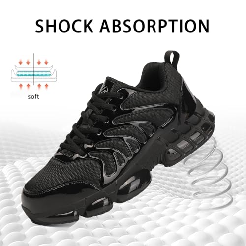 Image of NIFOFISE Steel Toe Sneakers for Men Women Lightweight Work Shoes Safety Composite Toe Shoes Indestructible Air Cushion Zapatos de seguridad para