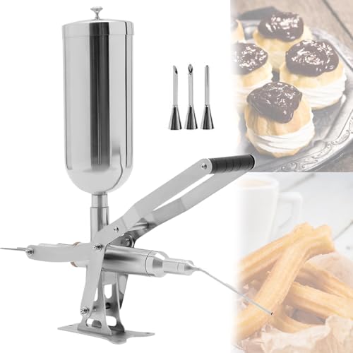 Máquina de llenado manual de donas para churros y pasteles, 4 boquillas e inyector de masa para panaderías