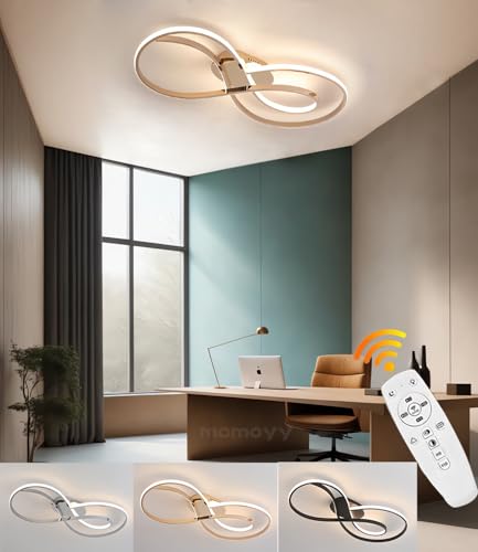 Plafonnier LED télécommandé moderne de 60 cm couleur or avec température réglable