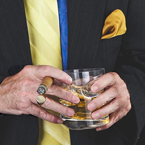 Lighten Life Cigar Glass-Whiskey Glass with Cigar Holder,11 oz Cigar Holder Glass in Elegant Gift Box,Crystal Old Fashioned Whiskey Cigar Glass for Scotch Bourbon,Whisky Glass Tumbler for Men - Thumbnail 7