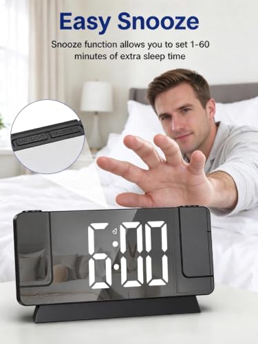 ChayWillow Dual Projection LED Alarm Clock with Temperature Display - image 7