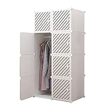WUQIAO Schlafzimmerschrank 8-Würfel-Kunststoff-Aufbewahrungseinheit mit Türen, große Kapazität, einfache Installation, einzelnes Fach kann 22 Pfund fassen