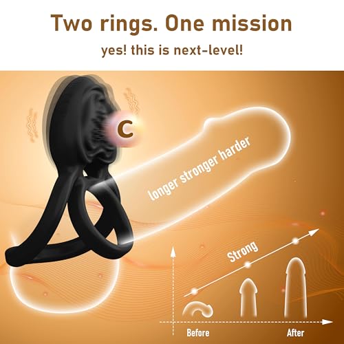 Image of Vibrating Cock Ring Sex Toys for Men, 3 in 1 Penis Ring Vibrator with 10 Vibrations, Male Masturbator for Adult Sex Toys & Games with Remote Control, Silicone Couple Toy for Clitoral Stimulator