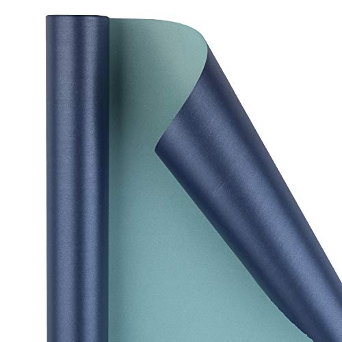image for RUSPEPA Navy Matte Wrapping Paper - 81.5 Sq Ft - Solid Color Pearly - 