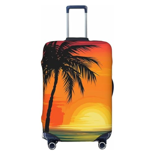 Travel Luggage Cover Suitcase Protector Elastic Washable Sunset palm tree Suitcase Cover Anti-scratch Spandex Baggage Covers Fits 18-32 Inch Luggage