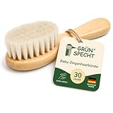 GR&Uuml;NSPECHT Ziegenhaarb&uuml;rste f&uuml;r Babys und Kleinkinder, extra weich, aus Holz und Ziegenhaar, Baby Erstausstattung Neugeborene, Milchschorf, Baby Haarb&uuml;rste, Pflegeset (520-00)