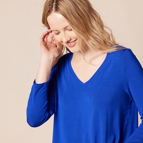 Amazon Essentials Women's 3/4 Sleeve V-Neck Swing T-Shirt (Available in Plus Size), Pack of 24