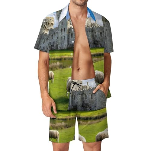 Conjunto de camisa de botones y pantalones cortos transpirables para evitar el calor del verano