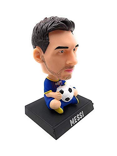 Image of AUGEN Super Hero Messi Action Figure Limited Edition Bobblehead with Mobile Holder for Car Dashboard, Office Desk & Study Table (Pack of 1), Plastic