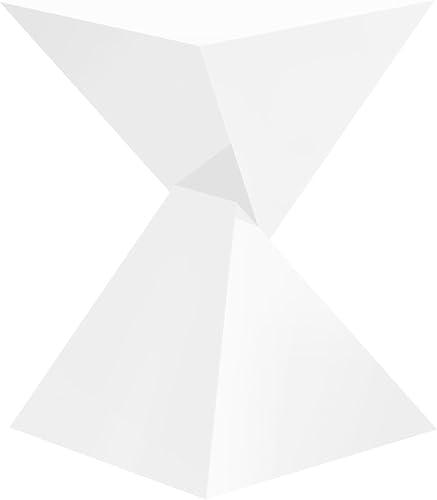 Miniatura 12 de BECHAEO Mesa auxiliar de acrílico negro de 12.6 pulgadas, diseño irregular ligero, mesa auxiliar moderna para espacios pequeños, mesita de noche