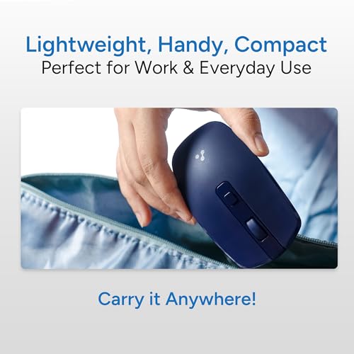 Image of Ambrane Wireless Mouse with 2.4GHz, USB Nano Dongle, Silent Click, Optical Orientation Click Wheel, 4 Buttons, 1600 Adjustable DPI, Both Hand Use, Compatible with PC, Mac, Laptop (Sliq 3, Black)