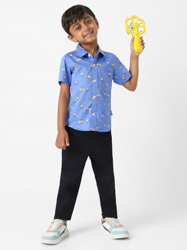 Image of Nautinati Boys Printed Collared Shirt with Shorts Clothing Set | Age 1-5 Years