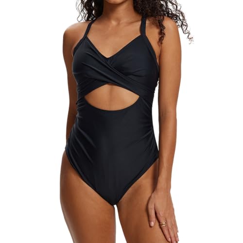Maillot de bain découpé d'une élégance supérieure avec décolleté en V profond