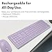 Macally Wireless Keyboard and Mouse Combo for Mac - Compatible Apple Bluetooth Keyboard and Mouse Combo for MacBook Pro/Air, iMac, Mac mini/Pro/Studio (Multi Device, Rechargeable, Emoji Keys, Purple)