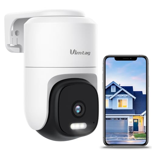 VIMTAG Security Camera, 2.5K/4MP Security Camera Outdoor with Spotlight/Night Vision/WiFi/Pan/Tilt/2-Way Audio/Speakerphone App/IP/Human/Sound/Motion Detection for Home Security