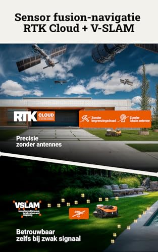 Worx Landroid Vision Cloud WR303E 2WD robotgrasmaaier, robotmaaier zonder begrenzingsdraad voor 300 m², (AI-obstakelherkenning, VSLAM + RTK-cloudnavigatie, automatische mapping, app-bediening) - Afbeelding 5
