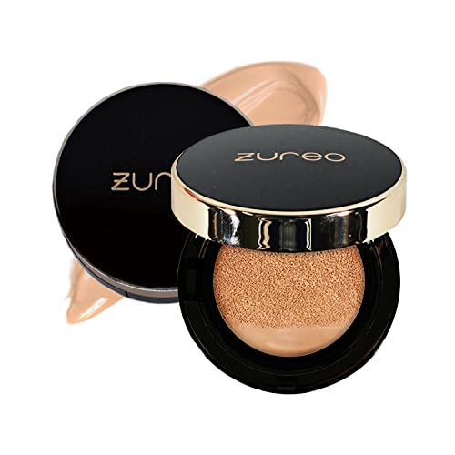 Zureo Glowing Vitamin Bb Cushion (#22 Natural Beige / 0.45Oz / 13G) - Cushion Foundation Makeup I Korean Foundation Makeup I Korean Bb Cream Foundation I Vitamin C, E, B3, B5, B6 I Moisturizing Finish Cushion Foundation Makeup #TOP2