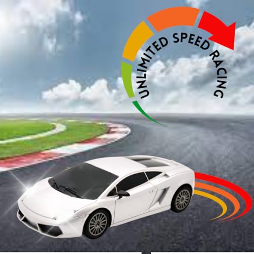 Image of KIDZYMON RC Car High Speed Mini 1:24 Scale USB Rechargeable Remote Control Car for Kids | Racing Car I White Colour