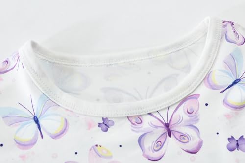 Little Hand Girls Long Sleeve Nightgowns Toddler Cotton Dino Butterfly Sleepwear Princess Cat Nightdress for Girl 2-9 Years4