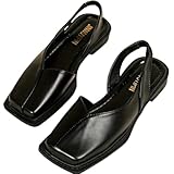 Fusecottc Women's Fashion Square Toe Pumps - Chunky Heel All-Season Comfort Shoes, Stylish Everyday Wear for Work & Social Events (11,Black)