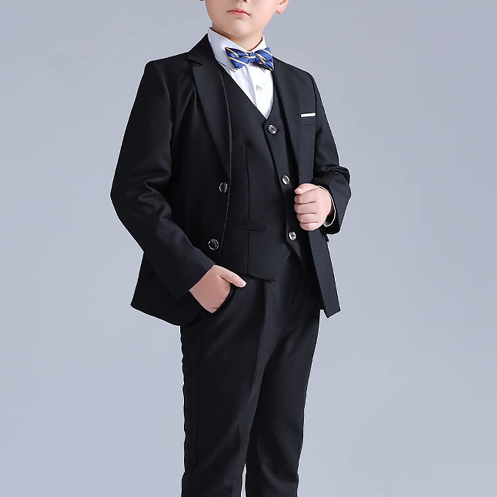 GUOCU Gentiluomo Abbigliamento Set per Bambino Ragazzi,Completo da Ragazzo 4/5 Pezzi Taglia Larga Abiti da Cerimonia Smoking Abiti da Battesimo Bambino Completo Vestito per Festa di Matrimonio