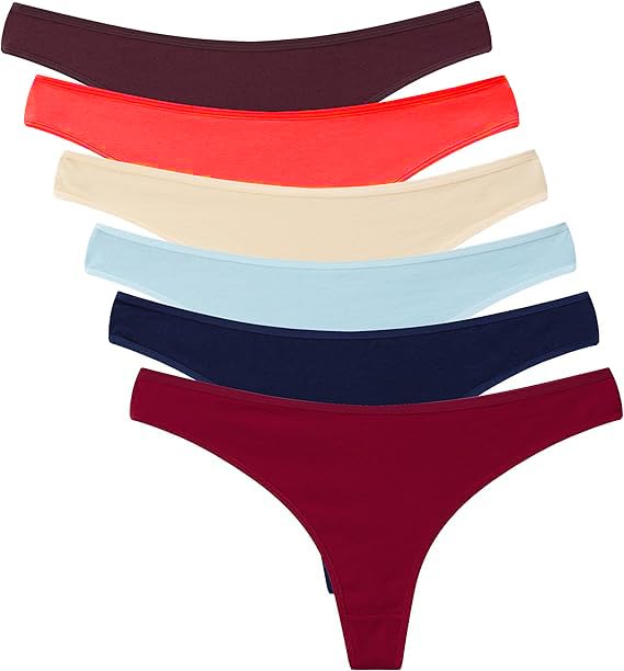 Shapyfit Women's Viscose Cotton Lycra G-Staring Thong Panties Combo Pack of 6 | Thong Panty for Women Sexy | Panty Set for Women-image-18