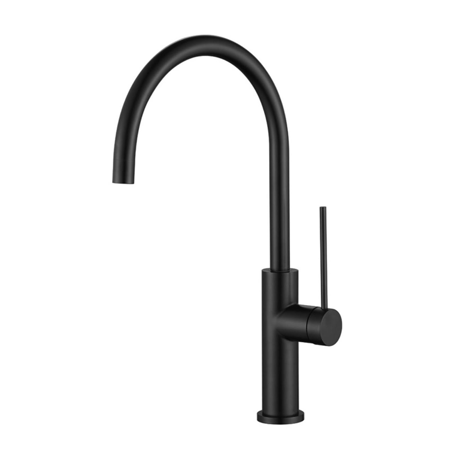Miscelatore da cucina Acqua Materiale in acciaio inossidabile 304 Rotazione a 360 ° Maniglia singola Nucleo valvola in ceramica for acqua fredda e calda(Black Color)
