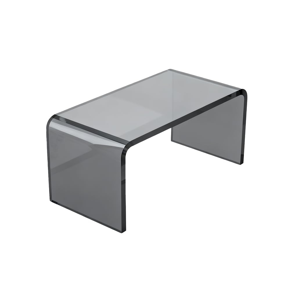 SXZenSpace Acrylic Riser Display Stand, Clear C-Shaped Coffee Side Table | Versatile Floating Small for Cupcake, Collectibles Display, Retail Showcase, Decorations,Grey,42.5 * 26.6 40cm