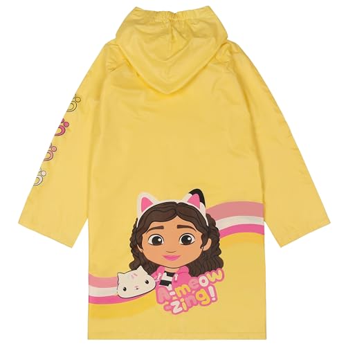 Gabby’s Dollhouse Impermeable de niña amarillo con capucha, abrigo para niñas (FR/ES, Números, 98, 104, Regular, amarillo)