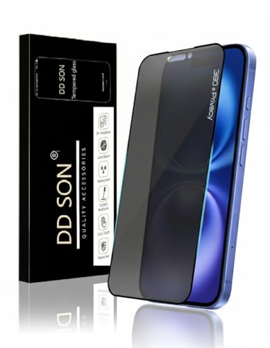 Image of DD SON Military Grade 360 Degree Privacy Tempered Glass for iPhone 15 & iPhone 16 - Anti-Spy Screen Protector with Accessories Kit, Shatterproof & Scratch Resistant Screen Guard