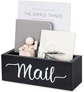 White Key Holder Wall Mount Mail Shelf Decor with 3 Key Hooks Versatile Wood Wall Organizer for Entryway Hallway (8.2” x