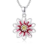 ZIPPICE Pendientes de margarita de plata de ley 925, aretes de lágrima de margarita, aretes de gota de piedra natal de color rubio profundo, tinte de goteo de aceite, aretes de flores degradadas