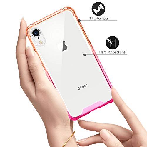 Salawat Compatible Iphone Xr Case, Clear Iphone Xr Case Cute Anti Scratch Slim Phone Case Cover Reinforced Corners Tpu Bumper Shockproof Protective Case For Iphone Xr 6.1Inch 2018 (Orange Pink) #TOP2