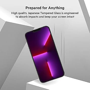 Belkin iPhone 14 Plus, iPhone 13 Pro Max 2 Pack Screensaver TemperedGlass, Easy App Bubble Free with Included Guide Stickers