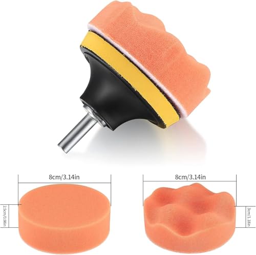 Image of 3 Inch Drill Buffing Pad, 11 Pcs Car Foam Polishing Pads Kit, Drill Buffer Polisher Attachment Buffing Kit for Car Polishing, Waxing, Sealing Glaze