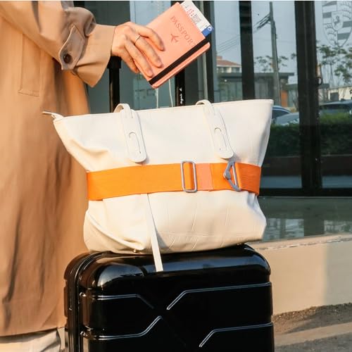 TOOVREN 2-in-1 Travel Belt for Luggage Straps Add a Bag Bungees Suitcase Luggage Strap Over Handle Suitcases Belt for Carry On Bag Adjustable Backpack Attachment Airport Travel Accessories Orange by TOOVREN - Image 8