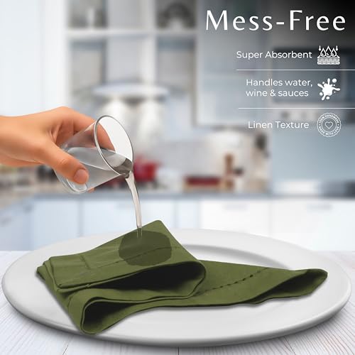 Ramanta Home Olive Green Cloth Dinner Napkin Set of 24-18x18 Inch by Ramanta Home - Used condition - Image 8