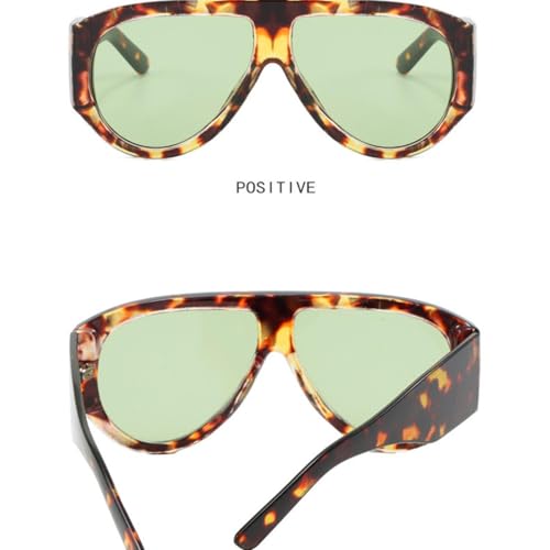 Lunettes de soleil rétro femmes vert léopard à verres dégradés - 5