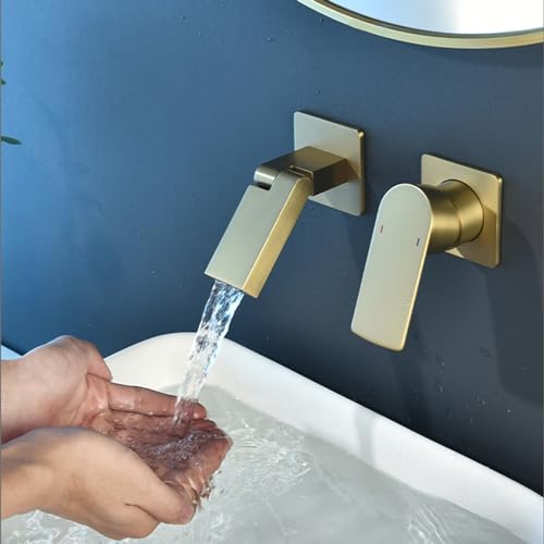 Robinet mural cascade or brossé pour gagner de la place - 4