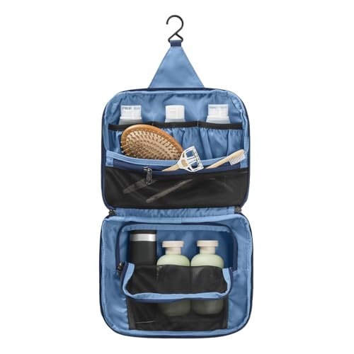 Eagle creek Pack-It ハンギングトイレタリーキット - 小物を整理するためのデュアルコンパートメントトイレタリーキット - 防水 - トップグラブハンドル - ジッパーポーチ, Blue Dawn, One Size