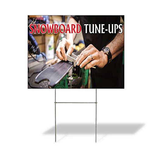 Fastasticdeals Weatherproof Yard Sign Snowboard Tune-Ups Advertising Printing...