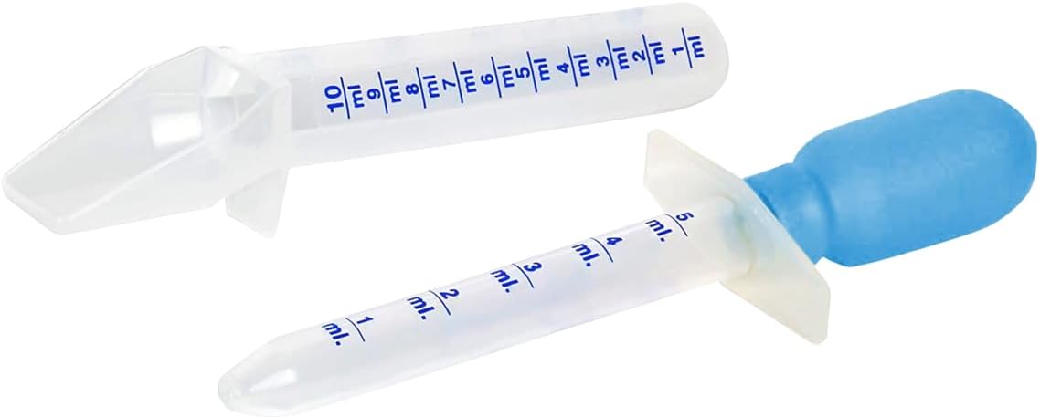 EZY DOSE Calibrated Medicine Dropper & Spoon, 1 Compartment, 5mL Dropper, 10mL Spoon, Pill Dispenser, Liquid Medicine Measuring Dispenser